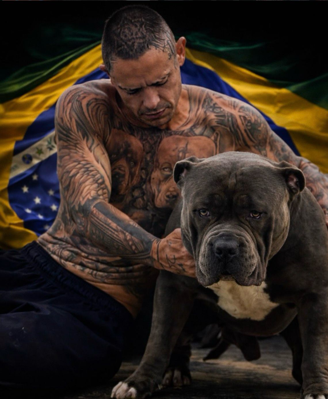 Samuel Pitbull e seu cão